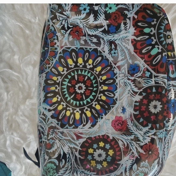 Vera Bradley RFID Blue Floral small billfold & Vera blad clear floral cosmetic - Picture 8 of 9